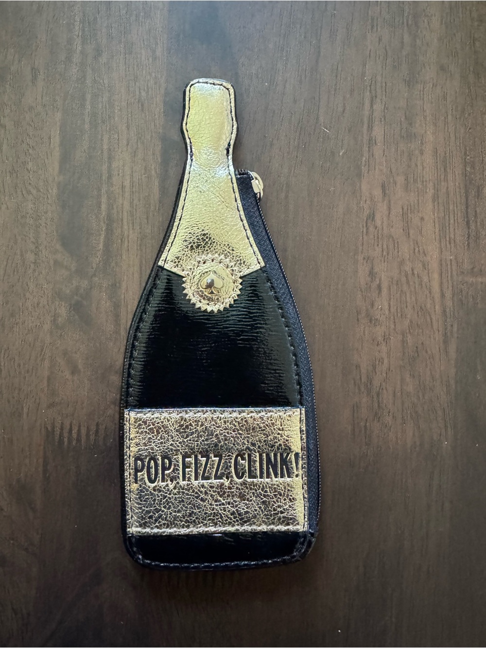 kate spade Black and Gold Champagne Bottle Coin pouch - Picture 4 of 7